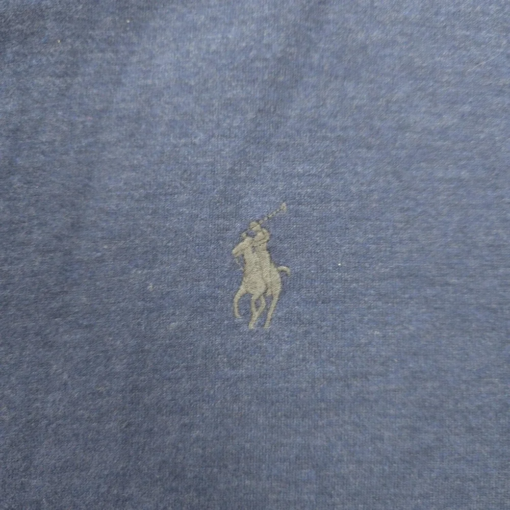 Polo Ralph Lauren Sweatshirt Mens XL Blue Full Zip Mock Neck‎ Pony Logo Viscose